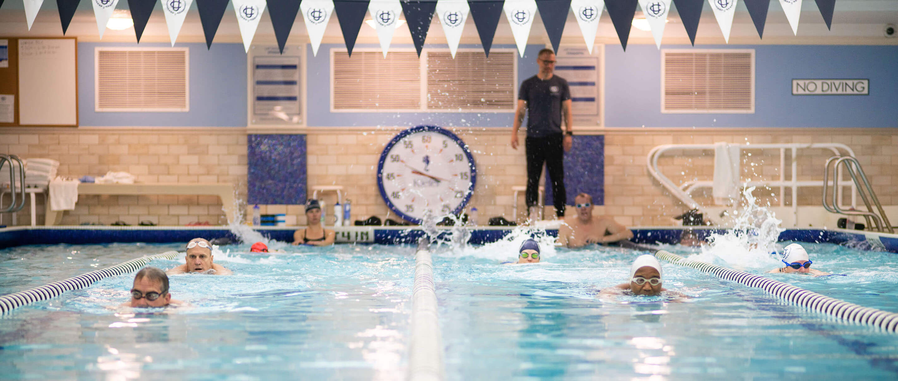 swimmers in lap lanes